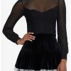 Best reviews of 🎁 Black Double Ruched Mesh 👧 Girls Long-Sleeve Top ✨