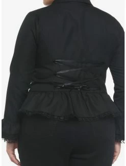 Best Sale 👍 Black Ruffle Peplum 👧 Girls Jacket Plus Size ✨ -HT Style Outlet Store 19039425 av2