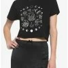Top 10 🧨 Black Mushroom Moon Phase 👧 Girls Crop T-Shirt 🔔 -HT Style Outlet Store 19040582 hi