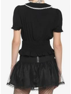 Outlet 😉 Black Smock 👧 Girls Crop Woven Button-Up 🎁 -HT Style Outlet Store 19040618 av2