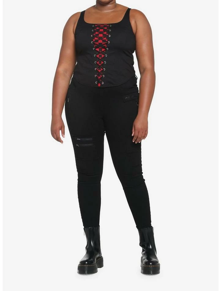 Brand new ๐ Black & Red Checker Lace-Up Corset Plus Size โ๏ธ 4 Brand new ๐ Black & Red Checker Lace-Up Corset Plus Size โ๏ธ - Image 2