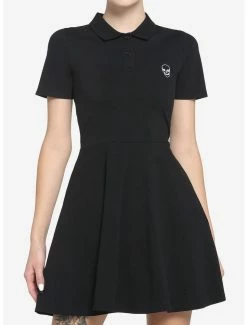 Hot Sale 🎁 Embroidered Skull Polo 👗 Dress 🔔