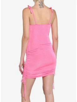 Wholesale 🎁 Pink Ruched Strappy Mini 👗 Dress 😀 -HT Style Outlet Store 19045966 av2