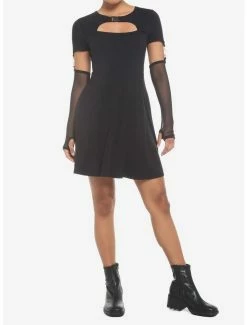 Best Sale ๐งจ Black Cutout Skater ๐ Dress With Arm Warmers ๐ 7 Best Sale ๐งจ Black Cutout Skater ๐ Dress With Arm Warmers ๐ -HT Style Outlet Store 19046285 av1