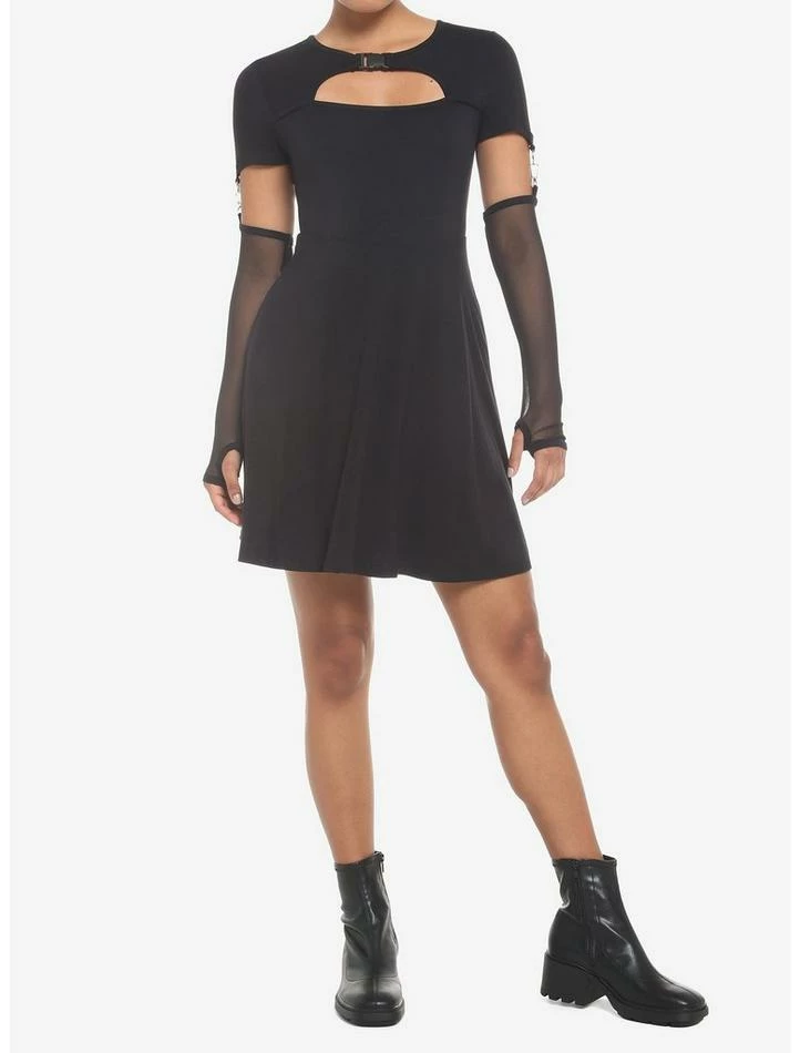 Best Sale ๐งจ Black Cutout Skater ๐ Dress With Arm Warmers ๐ 4 Best Sale ๐งจ Black Cutout Skater ๐ Dress With Arm Warmers ๐ - Image 2