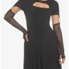 Best Sale ๐งจ Black Cutout Skater ๐ Dress With Arm Warmers ๐ 1 Best Sale ๐งจ Black Cutout Skater ๐ Dress With Arm Warmers ๐ -HT Style Outlet Store 19046285 hi