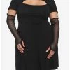 New โค๏ธ Black Cutout Skater ๐ Dress With Arm Warmers Plus Size โค๏ธ 2 New โค๏ธ Black Cutout Skater ๐ Dress With Arm Warmers Plus Size โค๏ธ -HT Style Outlet Store 19046293 hi