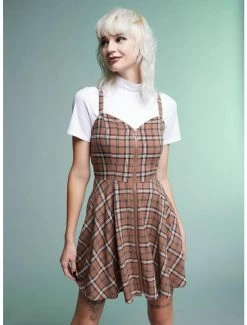 Best deal ✨ Brown Plaid Twofer 👗 Dress 🎉