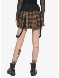 Buy 👍 Brown Plaid Pleated Suspender 👗 Skirt 😍 -HT Style Outlet Store 19047474 av1