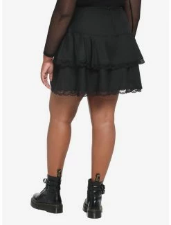 Best reviews of 🛒 Black Lace-Up Chain Tiered 👗 Skirt Plus Size 💯 -HT Style Outlet Store 19047498 av1
