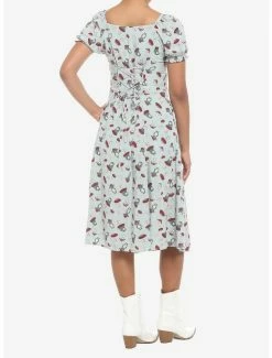 Discount ❤️ Frog Mushroom Sage Green Empire Midi 👗 Dress 🎁 -HT Style Outlet Store 19047506 av2