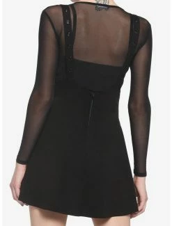 Flash Sale 🔥 Black Grommet High-Waisted Suspender 👗 Skirt 🎉 -HT Style Outlet Store 19047660 av2