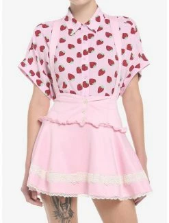 Deals ❤️ Pink Hearts & Lace Suspender 👗 Skirt 😀