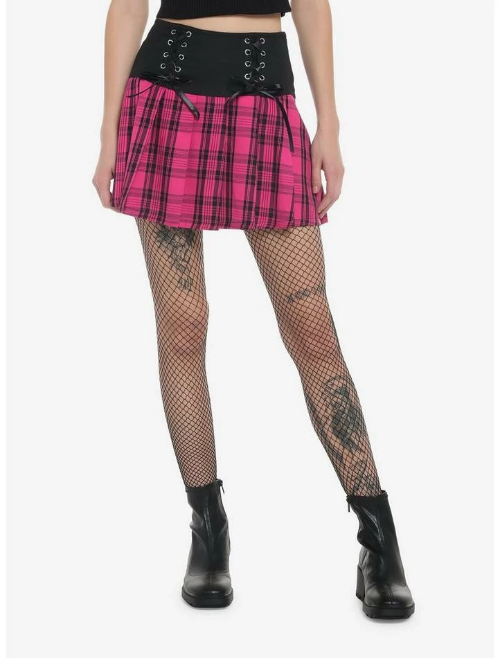 Flash Sale โจ Pink Plaid Lace-Up Pleated ๐ Skirt ๐ 3 Flash Sale โจ Pink Plaid Lace-Up Pleated ๐ Skirt ๐