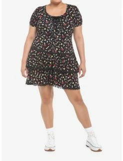 Budget ⌛ Cottage Critters Lace-Up Tiered 👗 Skirt Plus Size 🔥 -HT Style Outlet Store 19048390 av2