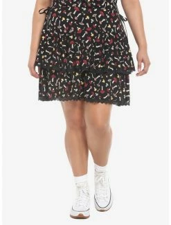 Budget ⌛ Cottage Critters Lace-Up Tiered 👗 Skirt Plus Size 🔥