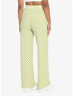 Promo 🤩 Green & White Checkered Straight Leg Pants 🔥 -HT Style Outlet Store 19141462 av1