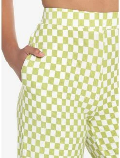 Promo 🤩 Green & White Checkered Straight Leg Pants 🔥 -HT Style Outlet Store 19141462 av2