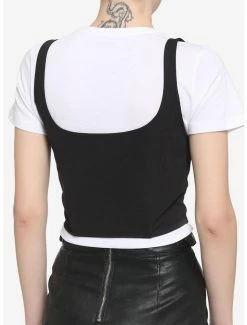 Buy ⌛ Black Underbust Corset 👧 Girls Crop T-Shirt 🎁 -HT Style Outlet Store 19150468 av2