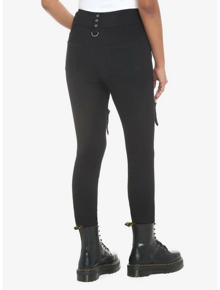 Buy ⭐ HT Denim Black Mesh Buckle Garter Hi-Rise Super Skinny 👖 Jeans 🌟 4 Buy ⭐ HT Denim Black Mesh Buckle Garter Hi-Rise Super Skinny 👖 Jeans 🌟 - Image 2