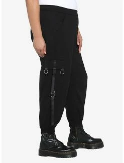 Hot Sale 🎉 Black Chains & Tech Straps Cargo Jogger Pants Plus Size 😉 -HT Style Outlet Store 19169683 av2