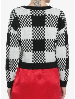 Brand new 💯 Black & White Checkered Plaid 👧 Girls Crop Cardigan 🥰 -HT Style Outlet Store 19204534 av2