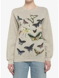 Best Pirce 🧨 Butterflies Mineral Wash Sweatshirt 😀