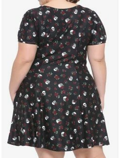 Hot Sale ⌛ Skulls & Roses 👗 Dress Plus Size 😉 -HT Style Outlet Store 19254044 av2