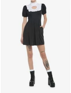 Budget 😉 Black Heart Cutout High-Collar 👗 Dress ✨ -HT Style Outlet Store 19374750 av1