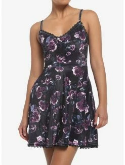 Best deal 🛒 Dark Rose Velvet Cami 👗 Dress 👍