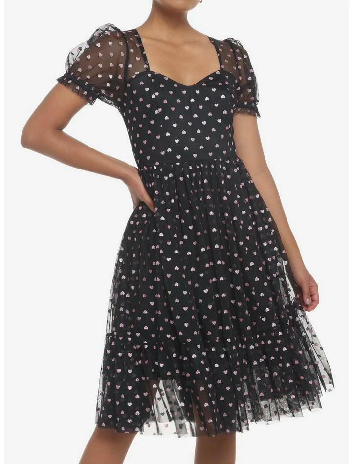Outlet ๐ฅฐ Pink Hearts Glitter Mesh ๐ Dress โจ 3 Outlet ๐ฅฐ Pink Hearts Glitter Mesh ๐ Dress โจ