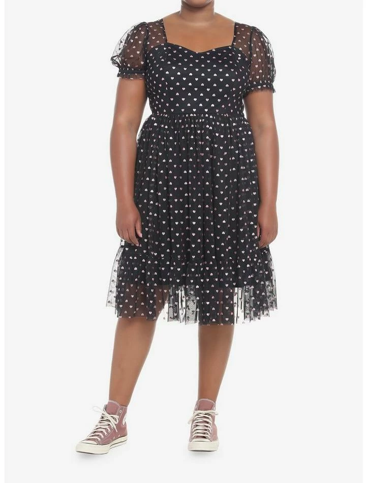 New ๐ฅฐ Pink Hearts Glitter Mesh ๐ Dress Plus Size ๐ 4 New ๐ฅฐ Pink Hearts Glitter Mesh ๐ Dress Plus Size ๐ - Image 2