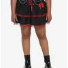 Deals 🎉 Red & Black Lace Chain Ribbon Tiered 👗 Skirt Plus Size 😀 -HT Style Outlet Store 19375964 hi