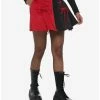 New 🌟 Red & Black Split Lace-Up 👗 Skirt 👍 -HT Style Outlet Store 19375971 hi