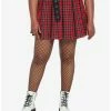 Best Sale ✨ Red Plaid Grommet Belt Pleated 👗 Skirt Plus Size 🥰 1 Best Sale ✨ Red Plaid Grommet Belt Pleated 👗 Skirt Plus Size 🥰 -HT Style Outlet Store 19376083 hi