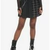 Best deal 😍 Black & Pink Plaid Split Pleated 👗 Skirt 🛒 -HT Style Outlet Store 19376535 hi