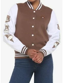 Promo ✔️ Teddy Bear Desserts 👧 Girls Varsity Jacket 🔥