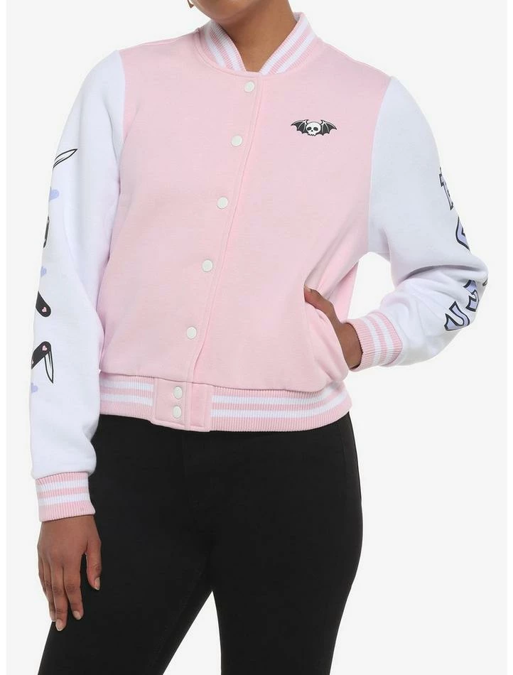 Coupon 👏 Kawaii Goth Pastel 👧 Girls Varsity Jacket 👏 4 Coupon 👏 Kawaii Goth Pastel 👧 Girls Varsity Jacket 👏 - Image 2