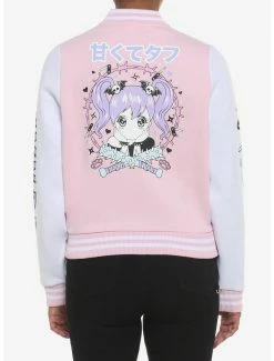 Coupon 👏 Kawaii Goth Pastel 👧 Girls Varsity Jacket 👏