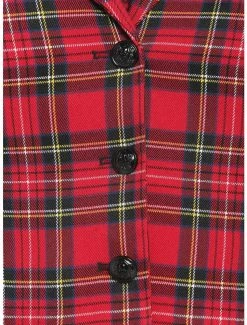 Best Pirce 😉 Red Plaid Safety Pin 👧 Girls Crop Blazer Plus Size 😍 -HT Style Outlet Store 19384969 av3