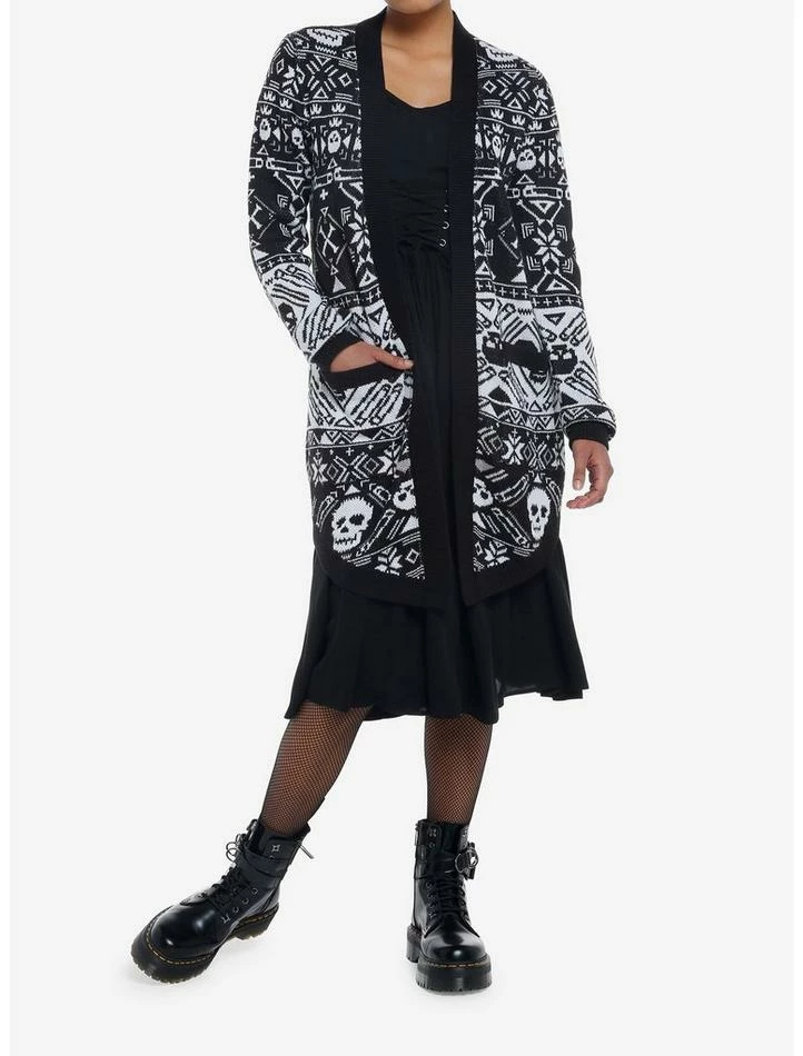 Brand new ๐ Skulls Fair Isle ๐ง Girls Open Cardigan ๐ฏ 4 Brand new ๐ Skulls Fair Isle ๐ง Girls Open Cardigan ๐ฏ - Image 2