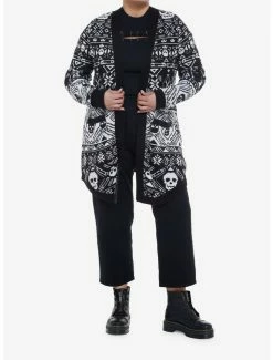 Best reviews of 👏 Skulls Fair Isle 👧 Girls Open Cardigan Plus Size ✔️ -HT Style Outlet Store 19385016 av1