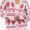 Best deal ❤️ Strawberry Fair Isle Oversized 👧 Girls Cardigan 🎉 -HT Style Outlet Store 19385068 hi