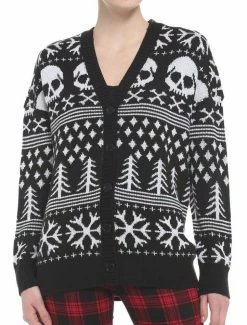 Best Sale 😉 Skulls & Bones Fair Isle Oversized 👧 Girls Cardigan ❤️