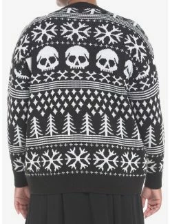 Hot Sale 😉 Skulls & Bones Fair Isle Oversized 👧 Girls Cardigan Plus Size ⭐ -HT Style Outlet Store 19385108 av2