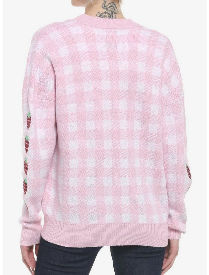 Best Sale ๐ Pink Gingham Strawberry Heart Oversized ๐ง Girls Cardigan ๐ 5 Best Sale ๐ Pink Gingham Strawberry Heart Oversized ๐ง Girls Cardigan ๐ - Image 3