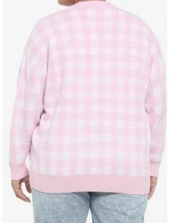 Best Sale 🎉 Pink Gingham Strawberry Heart Oversized 👧 Girls Cardigan Plus Size 🎉 -HT Style Outlet Store 19385123 av2