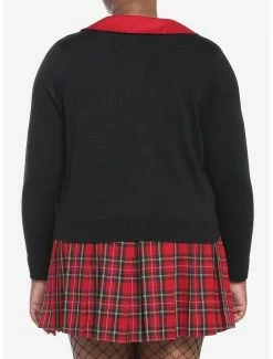 Coupon 💯 Red & Black Heart Collar 👧 Girls Crop Cardigan Plus Size 🔥 -HT Style Outlet Store 19385138 av2