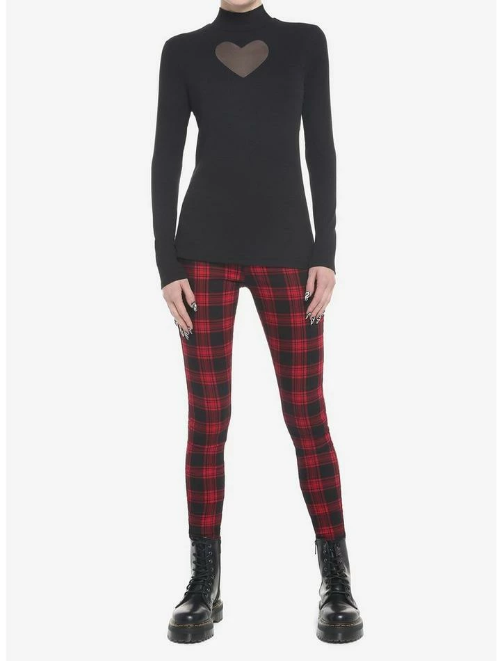 Best deal 🎁 Black Heart Cutout Mock Neck 👧 Girls Long-Sleeve Top 😍 4 Best deal 🎁 Black Heart Cutout Mock Neck 👧 Girls Long-Sleeve Top 😍 - Image 2