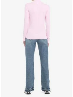 Top 10 😀 Pastel Pink Heart Cutout Mock Neck 👧 Girls Long-Sleeve Top 🤩 -HT Style Outlet Store 19385183 av2